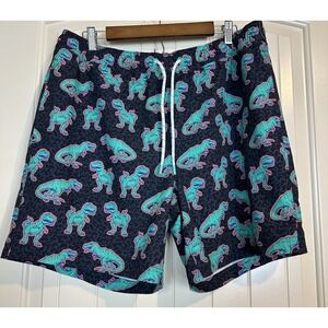 Dinosaur T Rex Swim Trunks Shorts Mens Size XL Members Mark Beach Pool Vacation